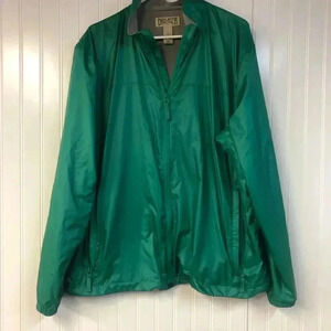 Duluth Green Jacket Large Full Zip Windbreaker Rain Spring